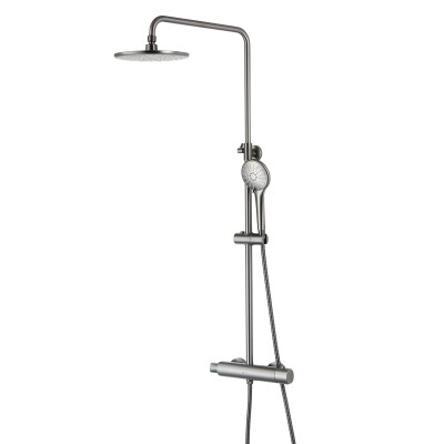 Душевая стойка с термостатом Lemark Bronx LM3770GM графит Душевая стойка с термостатом Lemark Bronx LM3770GM графит