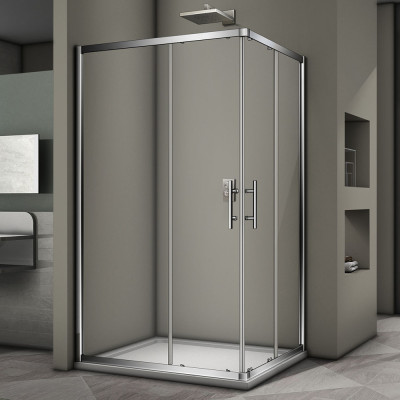 Душевой угол Veconi Rovigo RV-30, 1000x800x1900 хром, стекло прозрачное Душевой угол Veconi Rovigo RV-30, 1000x800x1900 хром, стекло прозрачное