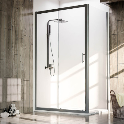 Душевой угол Veconi Rovigo RV-072B, 1000х1000х1900 черный, стекло прозрачное Душевой угол Veconi Rovigo RV-072B, 1000х1000х1900 черный, стекло прозрачное