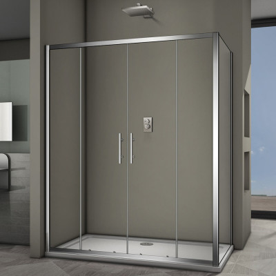 Душевой угол Veconi Rovigo RV-062, 1800x1000x1900 хром, стекло прозрачное