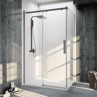 Душевой угол Veconi Rovigo RV-070GR, 1400х1000х1950, брашированный графит, стекло прозрачное Душевой угол Veconi Rovigo RV-070GR, 1400х1000х1950, брашированный графит, стекло прозрачное