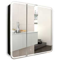 Зеркало - шкаф AZARIO Alliance - Black 805х198х800 сенсорный выключатель с функцией диммера (LED-00002611)