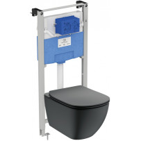 Инсталляция с унитазом Ideal Standard Tesi T3868V3 с сиденьем 3 в 1 чёрный