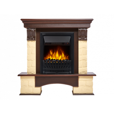 Портал Forte Classic U (угловой) камень бежевый, шпон темный дуб