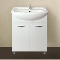 Тумба под раковину 1MarKa Вита 65Н с 2 дверцами, белый глянец